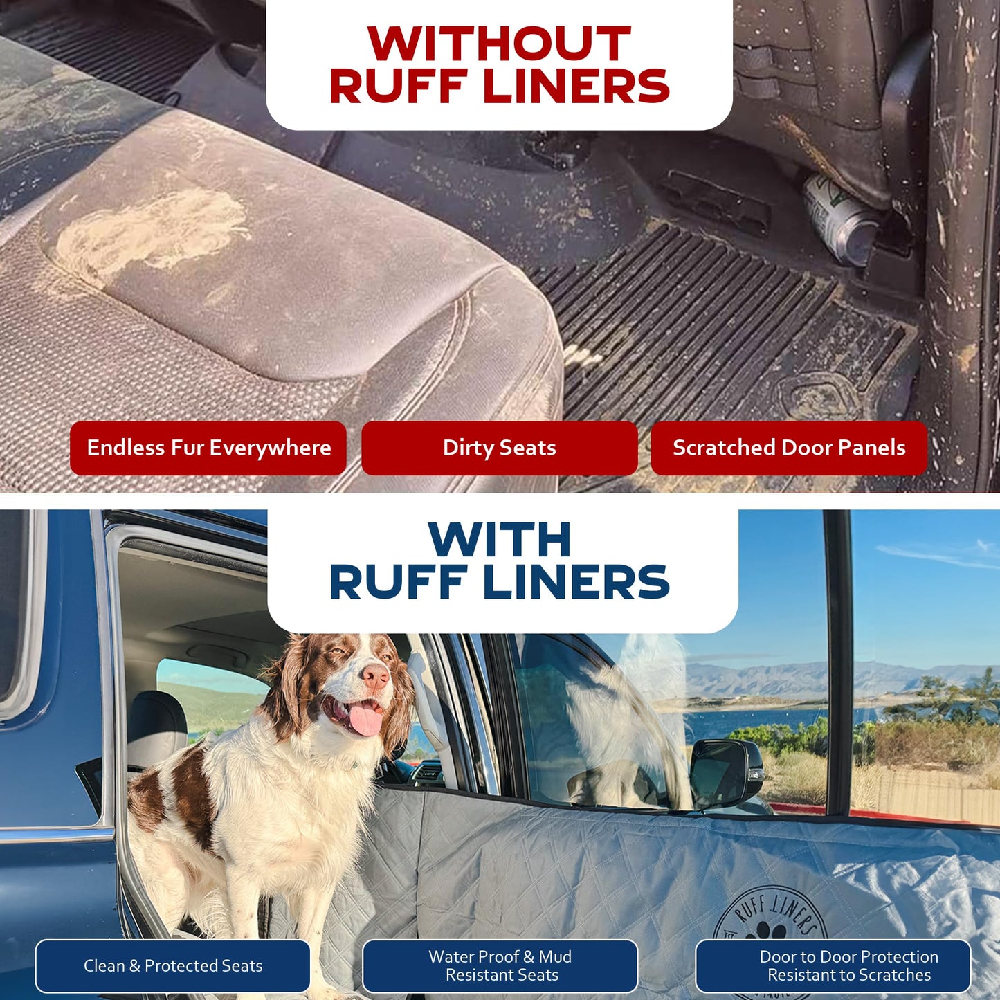 Ruff Liners Dog Hammock for Car, As Seen on Shark Tank Back Seat