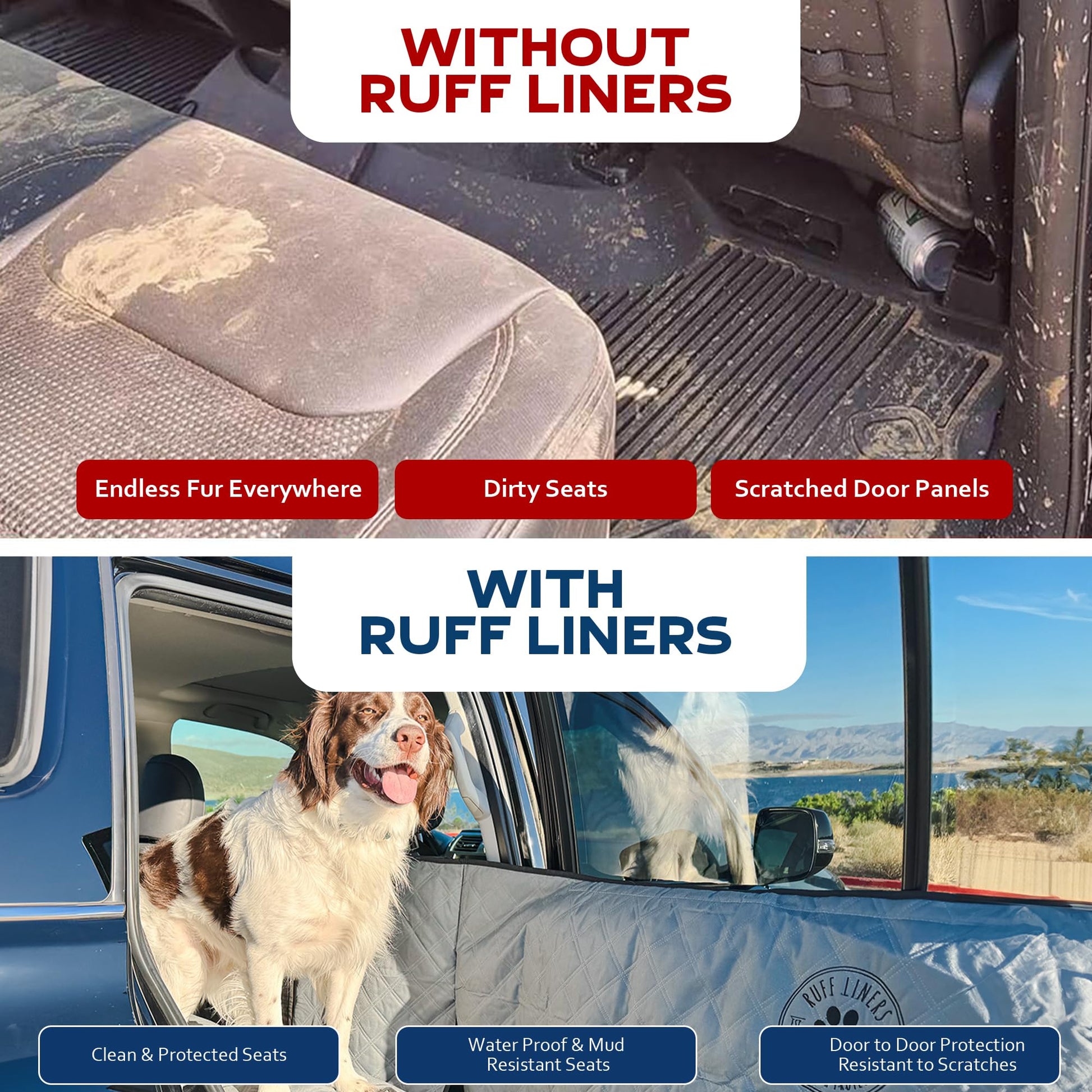 Ruff Liners Dog Hammock for Car, As Seen on Shark Tank Back Seat