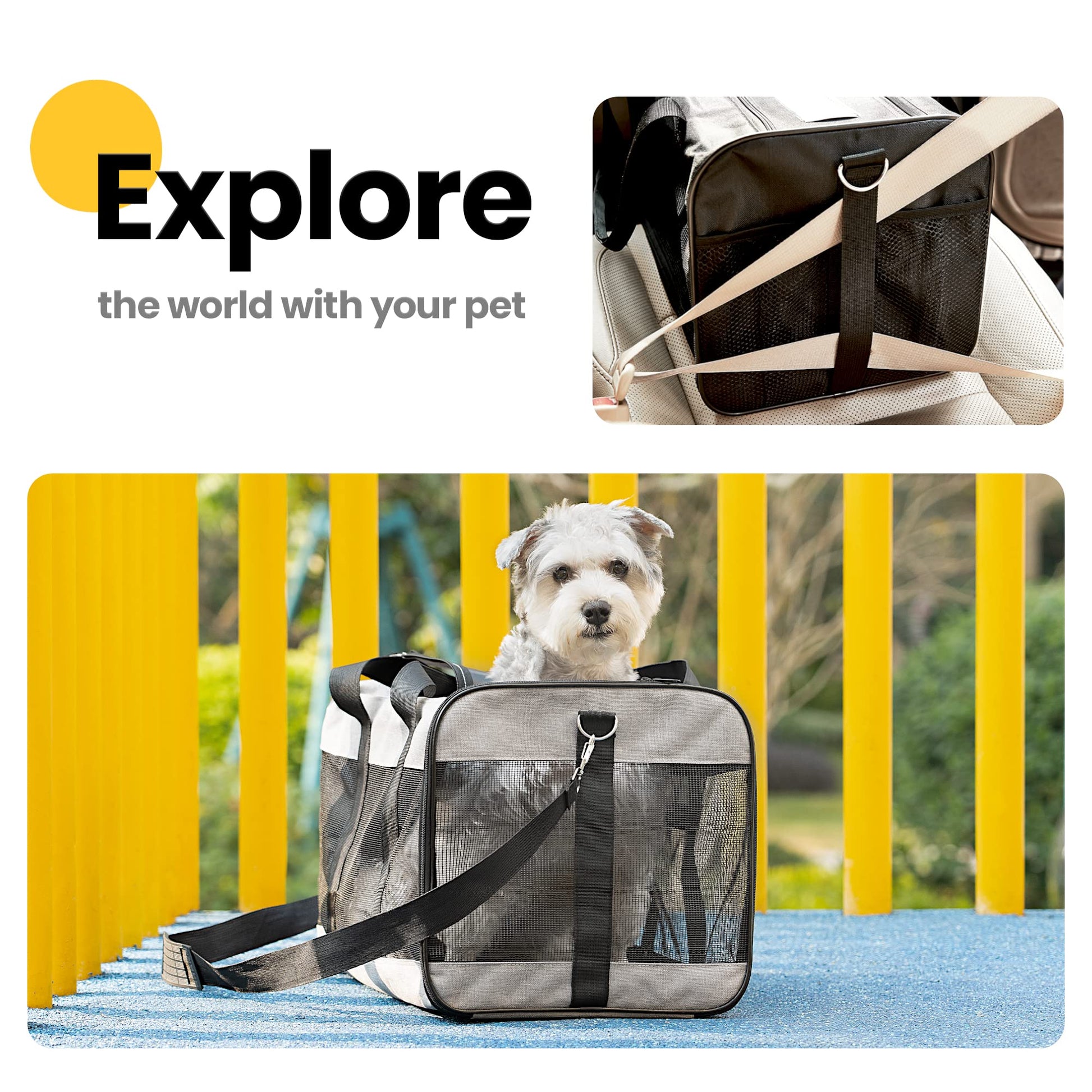 Conlun Dog Carrier Soft Sided, Large Cat Carrier with Inner Safety Bag