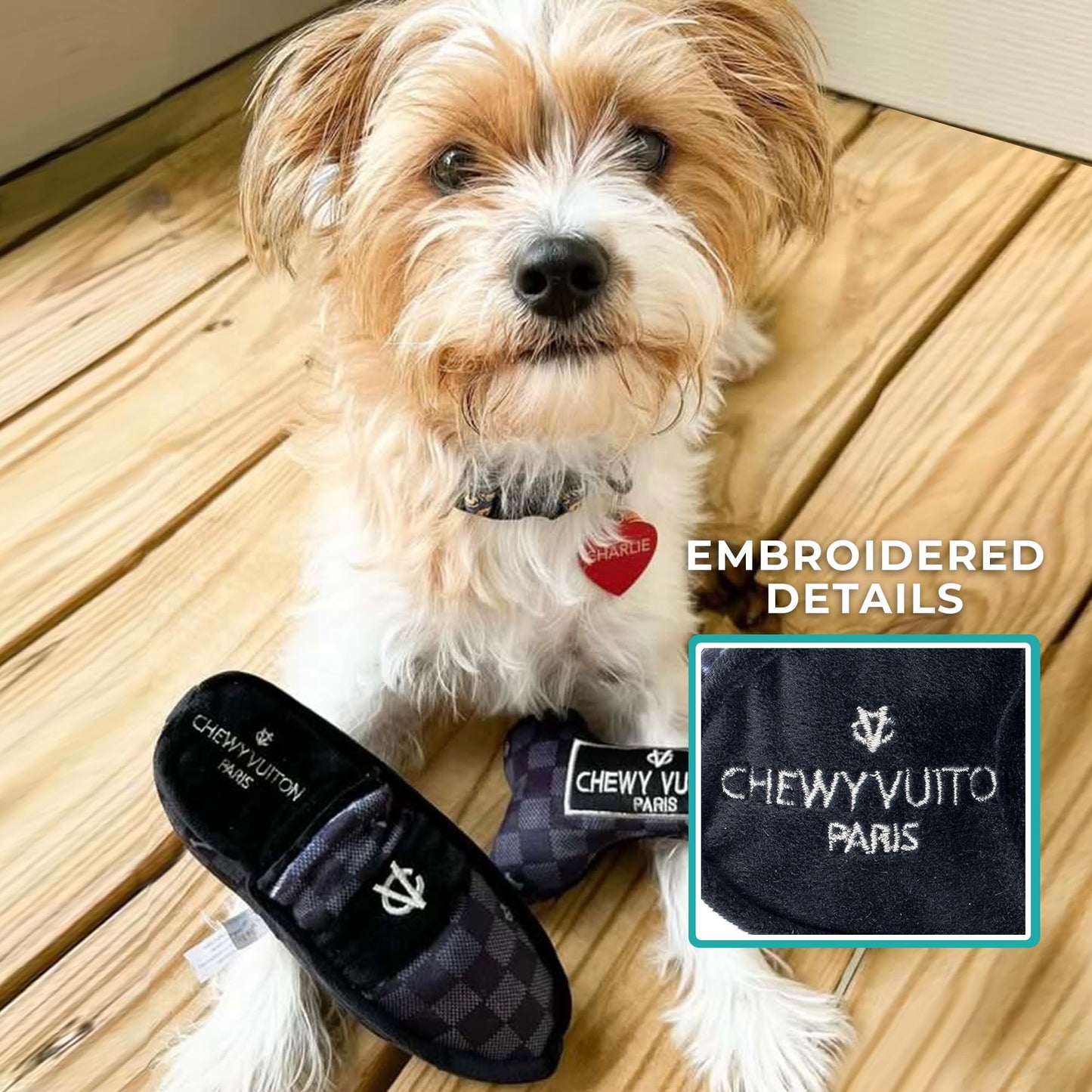 Haute Diggity Dog Chewy Vuiton Loafer Plush Squeaky Dog Toy