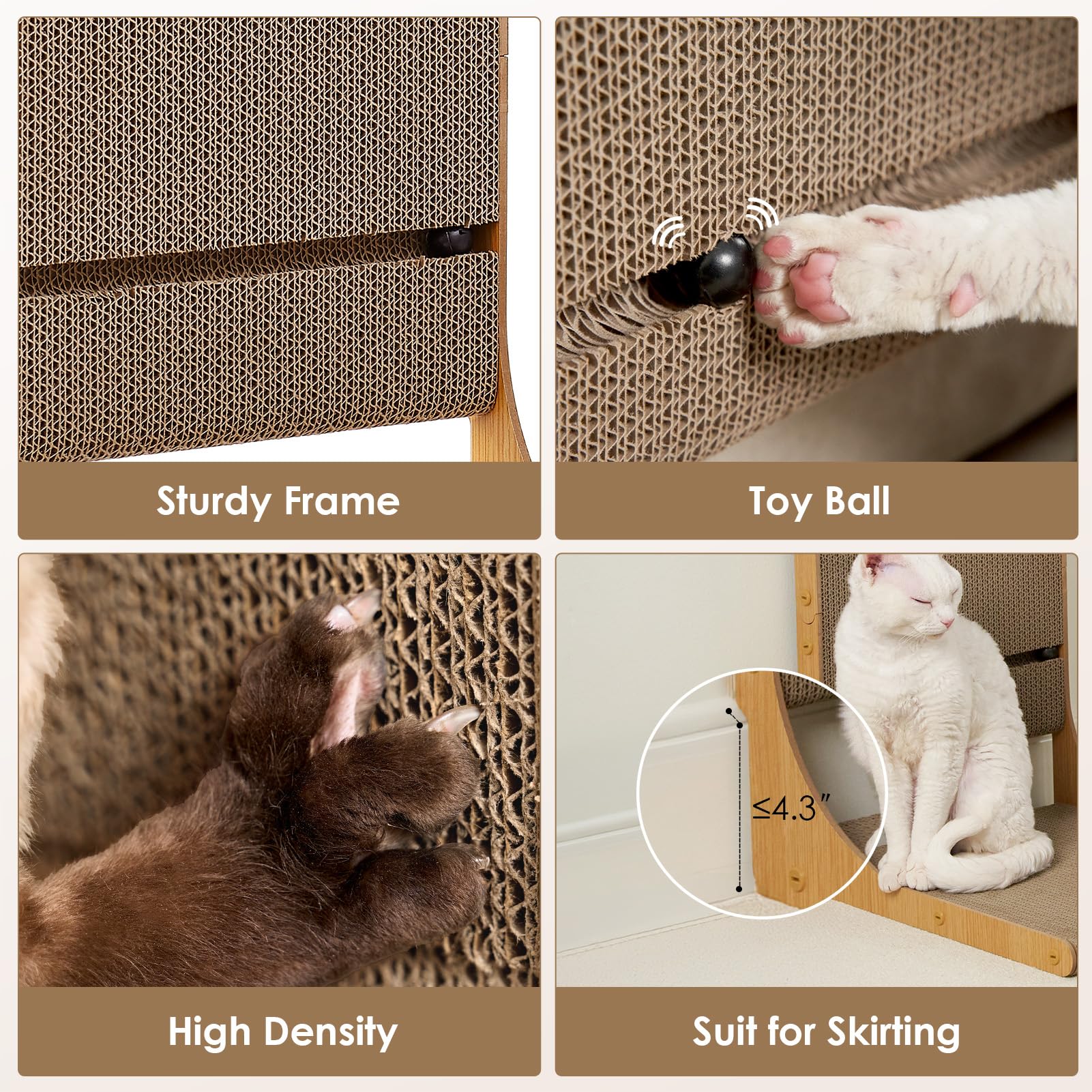 EHEYCIGA 2-Pack Cat Scratcher, L-Shaped Cardboard Scratch Pad