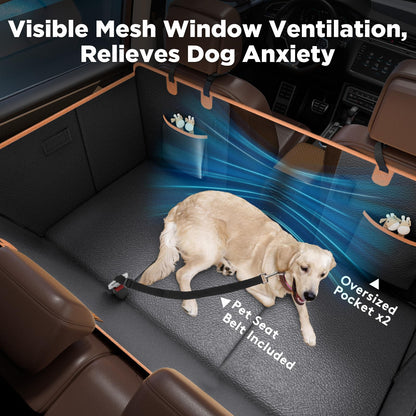 FURTIME XL Back Seat Extender for Dogs, Hard Bottom Dog Car Seat Cover