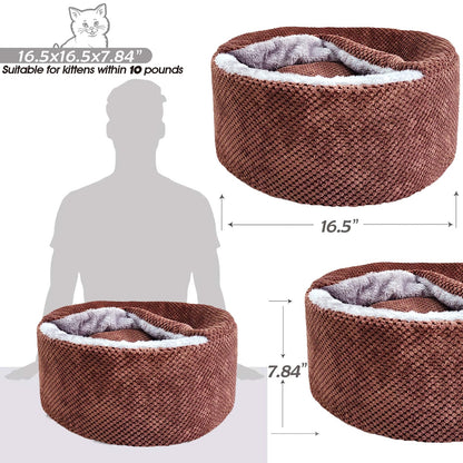 Winsterch Large Cat Cave Soft, Enclosed Washable for Bed