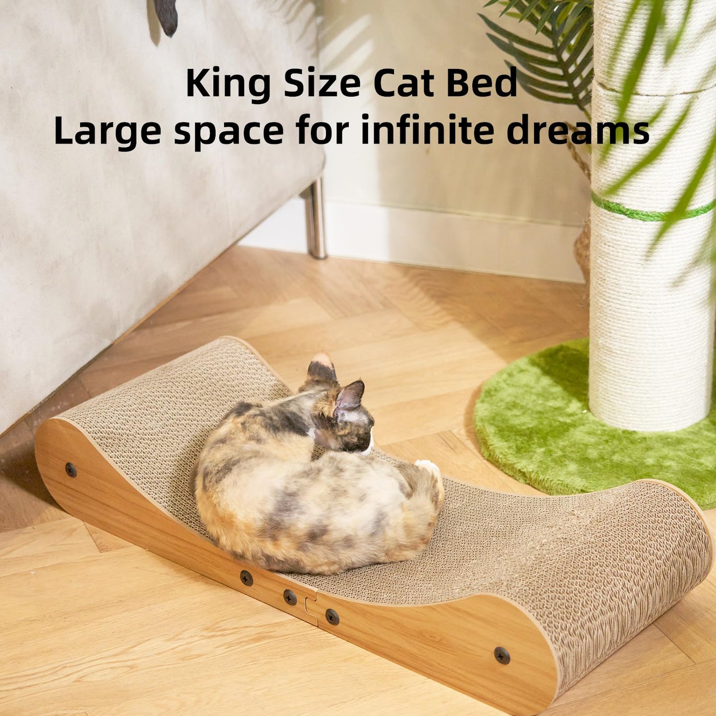 Nekosan Cat Scratcher Cardboard Bed, 27.5" Extra Large Cat Scratch Bed