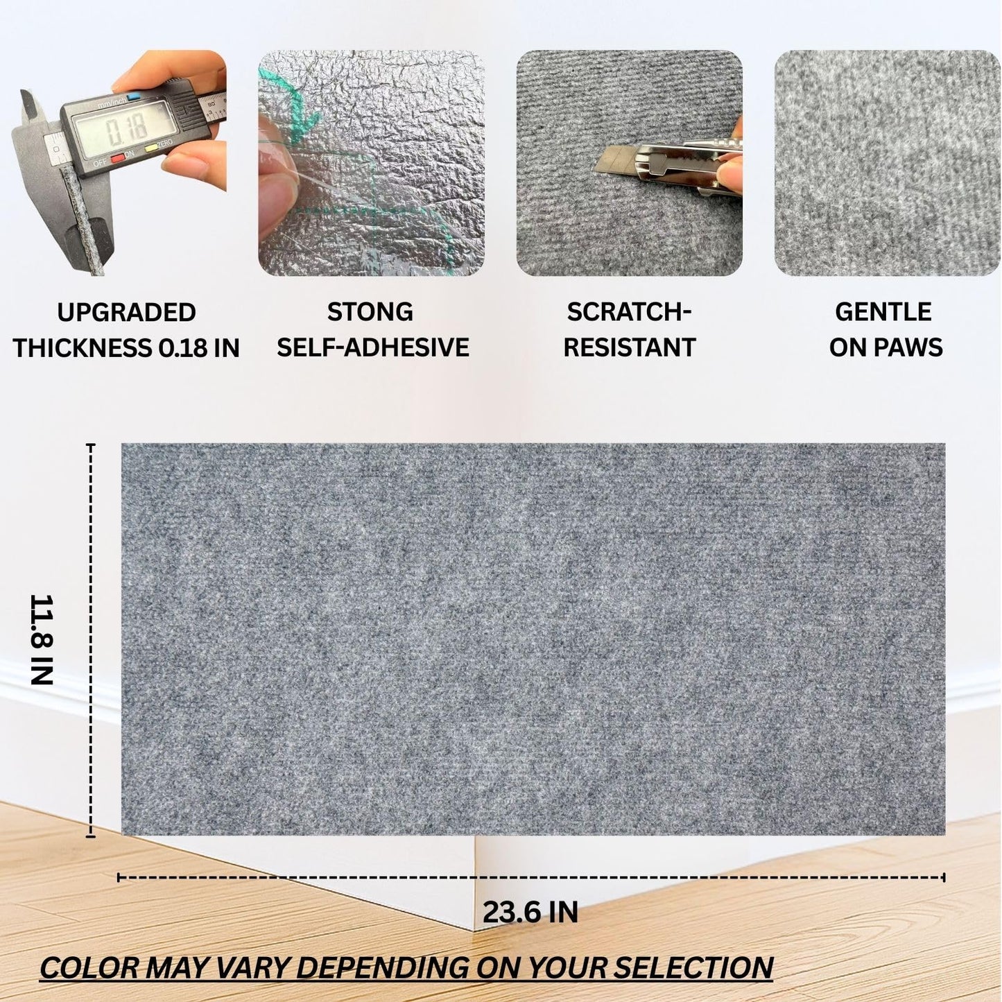 Cat Scratch Mat (3 Pack), 23.6’’ x 11.8’’ Wall Corner Scratcher