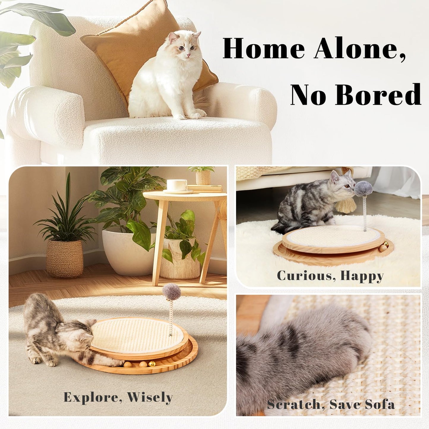 LMUGOOS Cat Scratcher, Cat Natural Sisal Scratching Pad, Kitten Pad