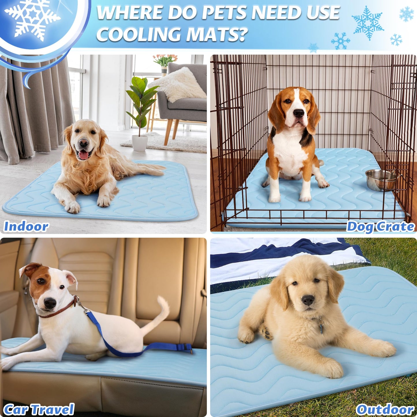 ZENGAOOU Dog Cooling Mat for Hot Weather-Waterproof Portable Mat