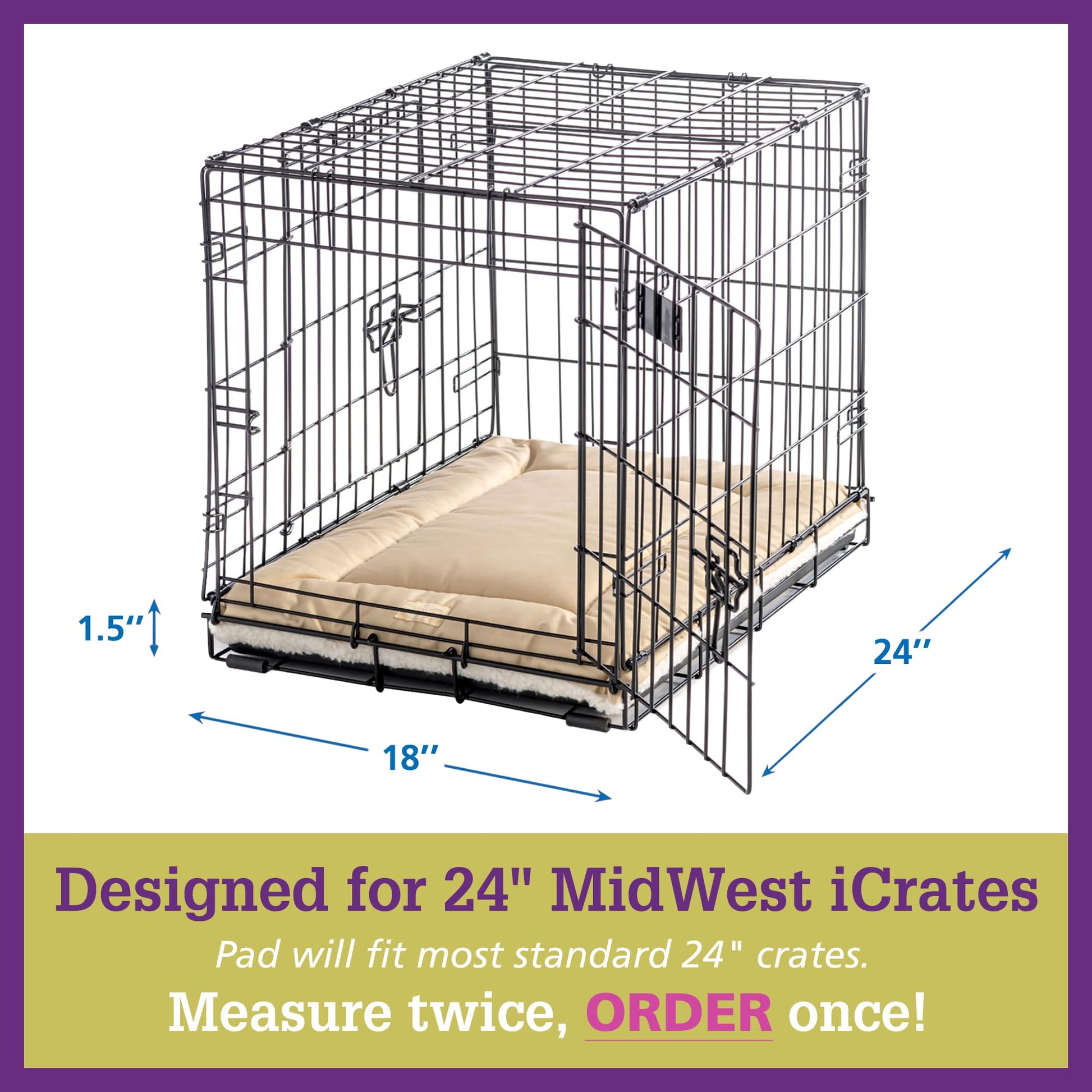 Pet Dreams Dog Crate Pad Washable Kennel Mat, Crate Pads Crate