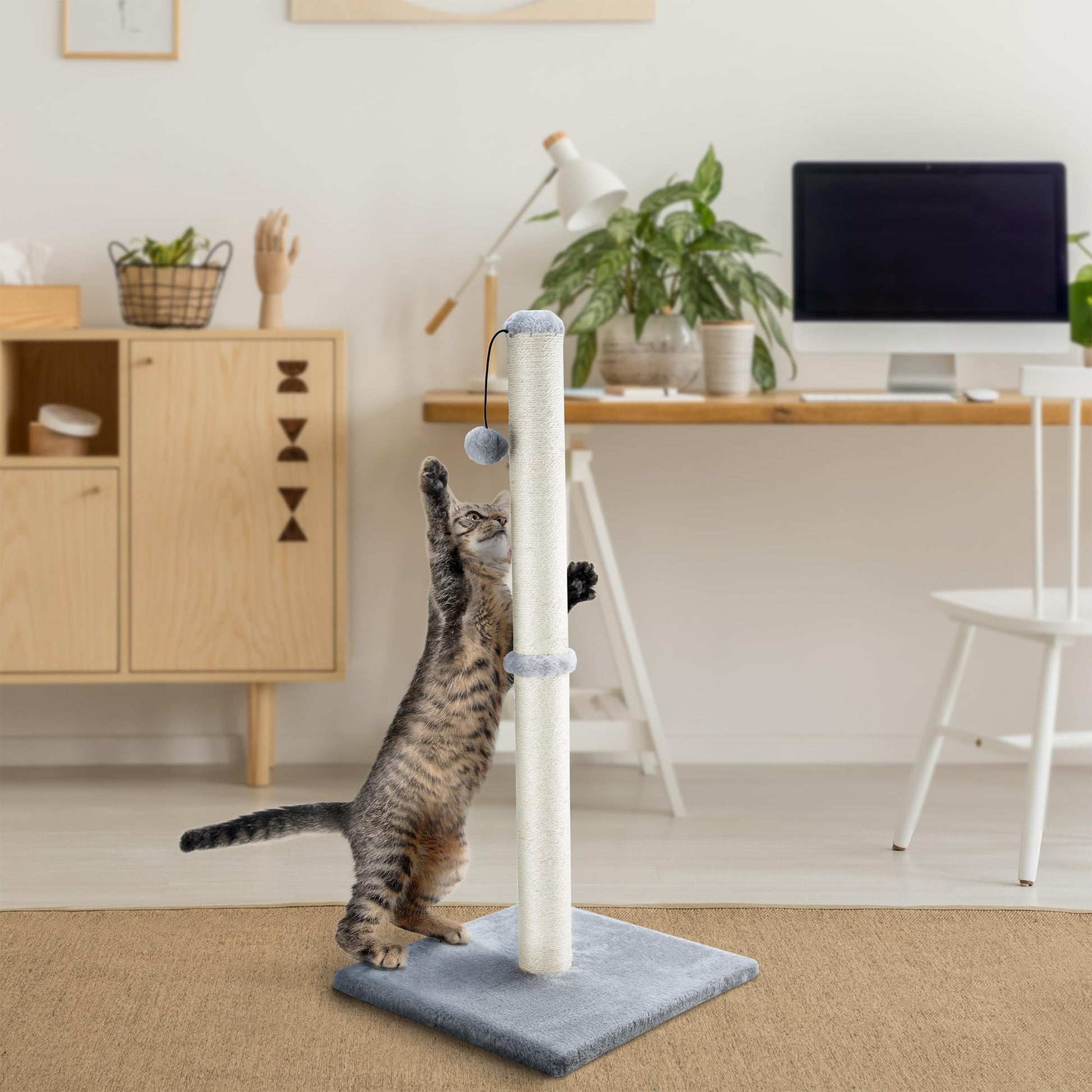 Dimaka 29" Height Tall Cat Scratching Post, Claw Scratcher Scratcher