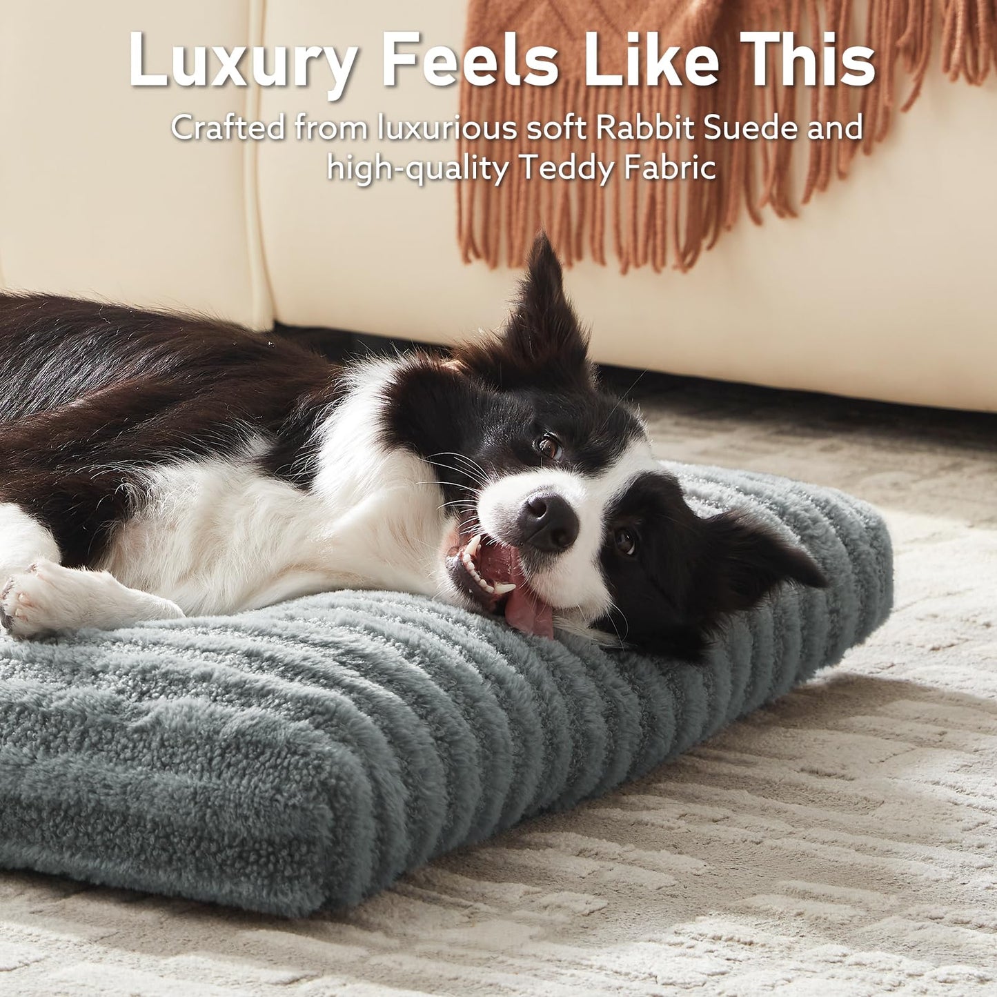 FURTIME Washable Dog Bed Large Sized Dogs, Deluxe Dog Crate Beds Bed