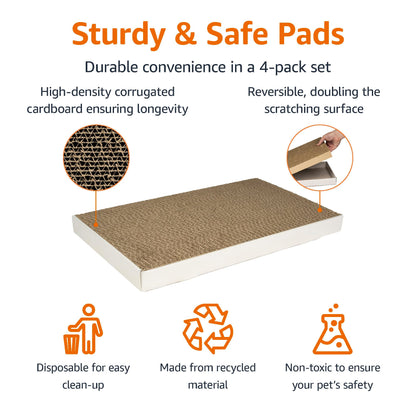 Amazon Basics Corrugated Cardboard Cat Scratcher, Scratching Board