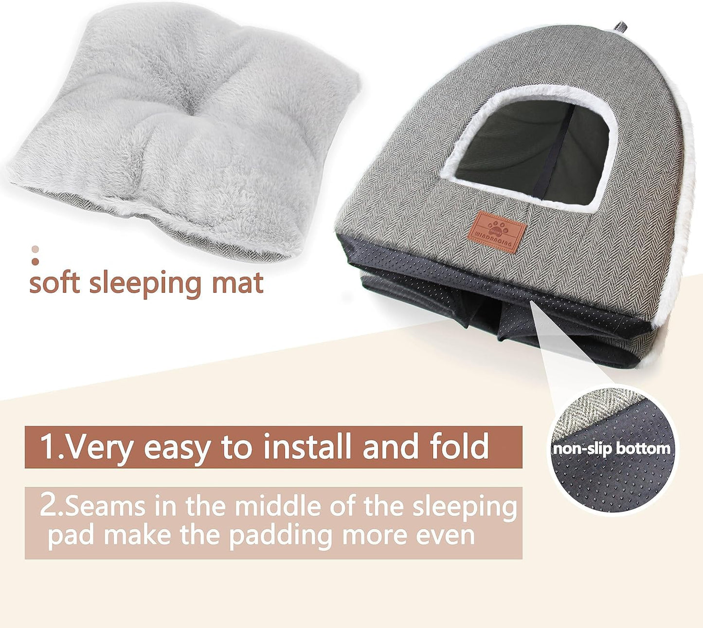 Cat Bed for Indoor Cats Cat Cave Bed Cat House Cat Tent with Bed