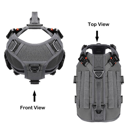 ICEFANG Tactical Dog Operation Harness with 6X Buckle,Dog Molle Vest