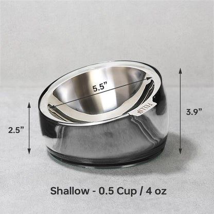 Felli Oblik Elevated Cat Bowl Removable Stainless Steel Wide Dish Bowl