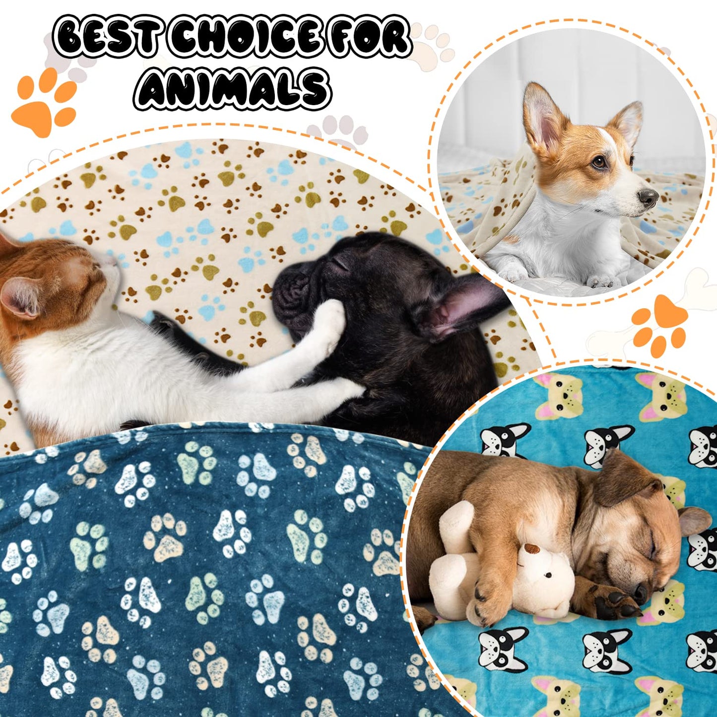 Rezutan Dog Blanket for Medium Dogs, 1 Pack 3 Soft Cat Puppy Crate