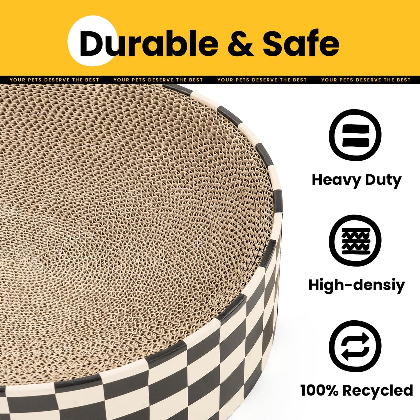 Conlun Cat Scratcher Cardboard, 1 Oval Cat Scratch Pad Bowl for Pad