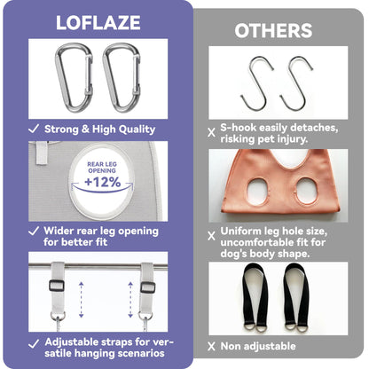 Loflaze Dog Grooming Hammock Harness for Dogs Cats with Pet Nail Bag