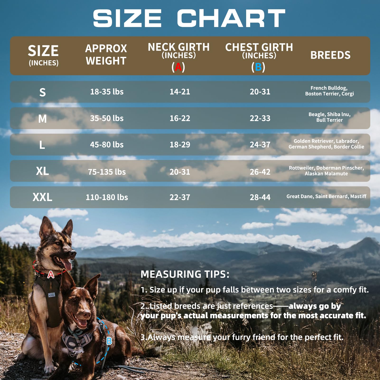 Auroth Tactical Dog Harness for Large Dogs No Pull Adjustable Harness