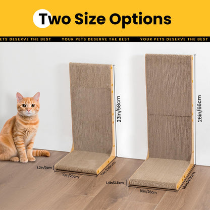 Conlun Cardboard Cat Scratcher, 23" L-Shaped Scratch Pad, Vertical Pad