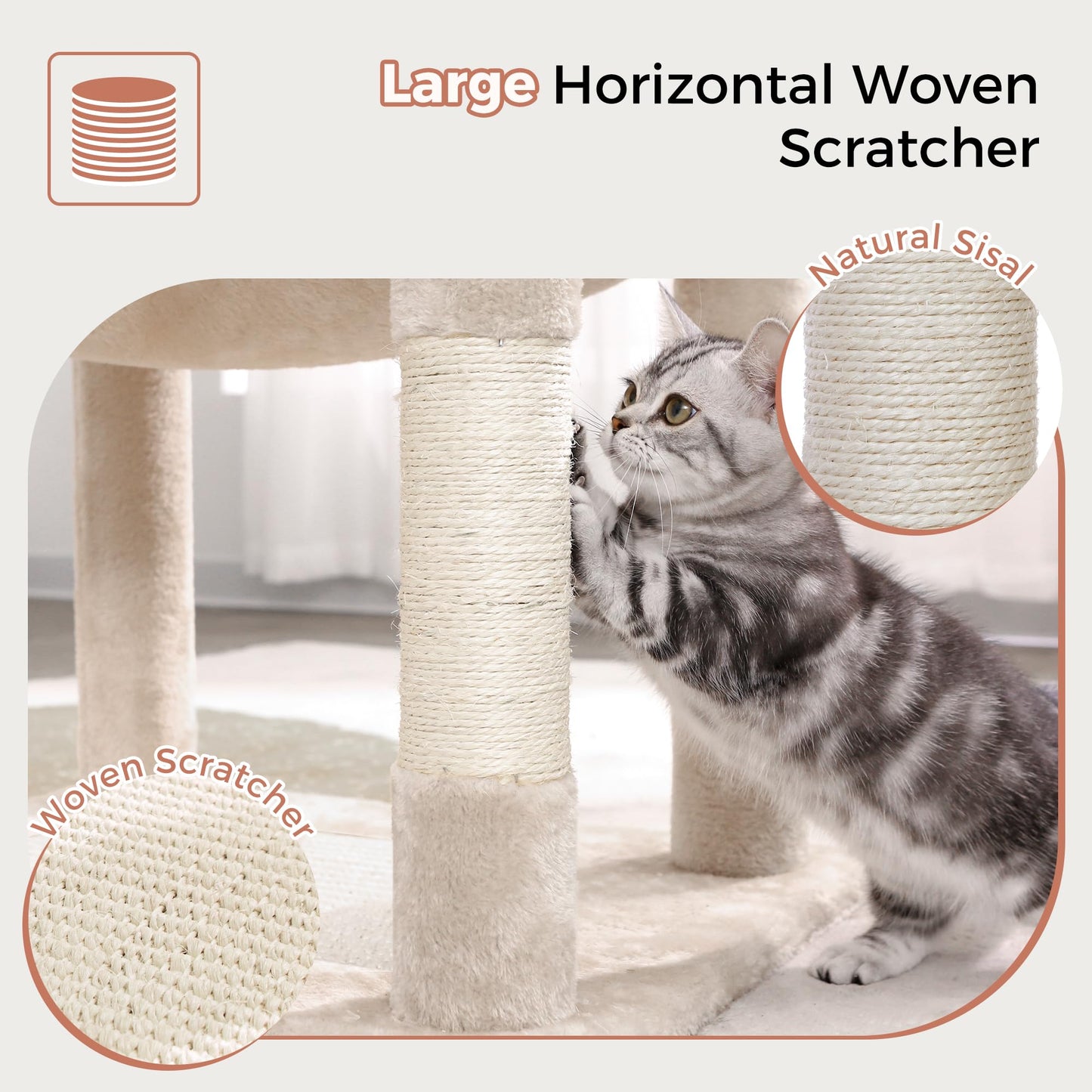 Pawfessor 54” Cat Tree with Big Hammock 21x17” XL Cat Tower