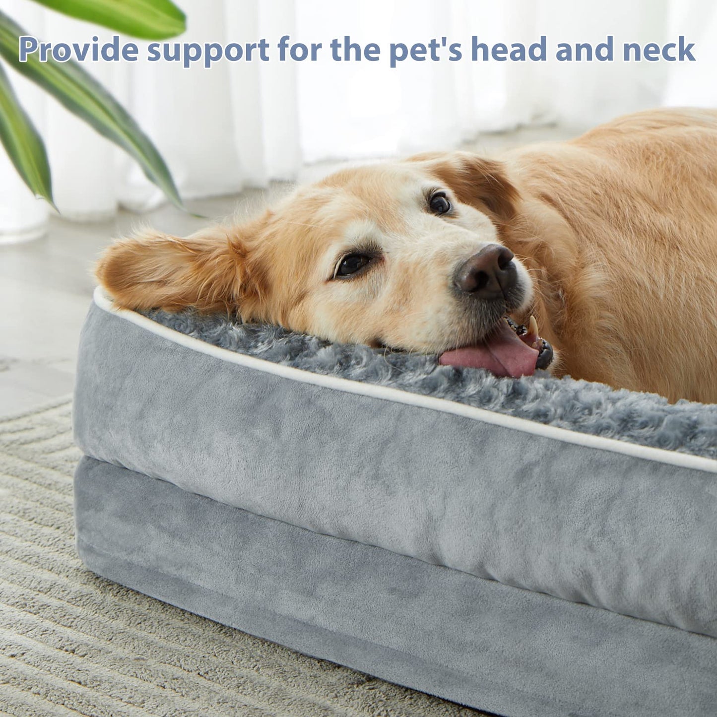 BFPETHOME Orthopedic Dog Beds for Large Dogs-Waterproof Sofa Dog Bed
