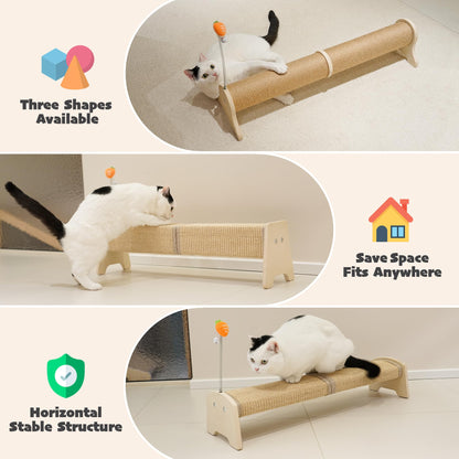 PETKARAY Horizontal Scratching Post, 30" Sisal Cat Scratch Post, Toy