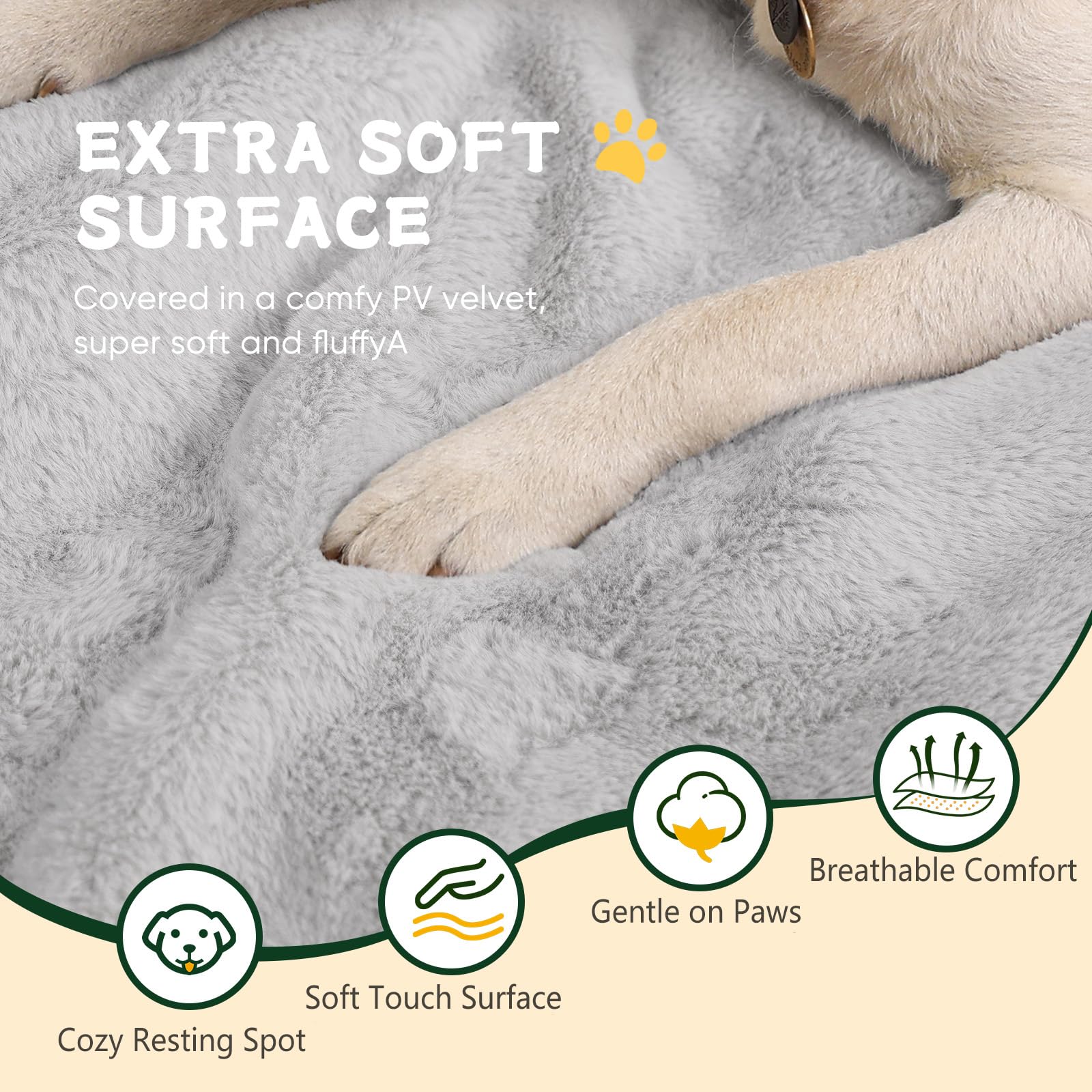 ZENGAOOU Washable Dog Bed for Crate, Ultra Soft Plush Dog Crate Bed