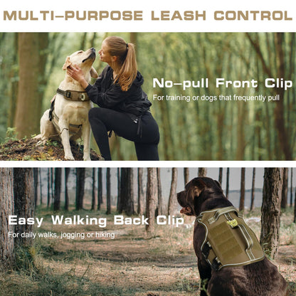 Dog Harness for Large Dogs Heavy Duty, No Pull Tactical Dog Harness