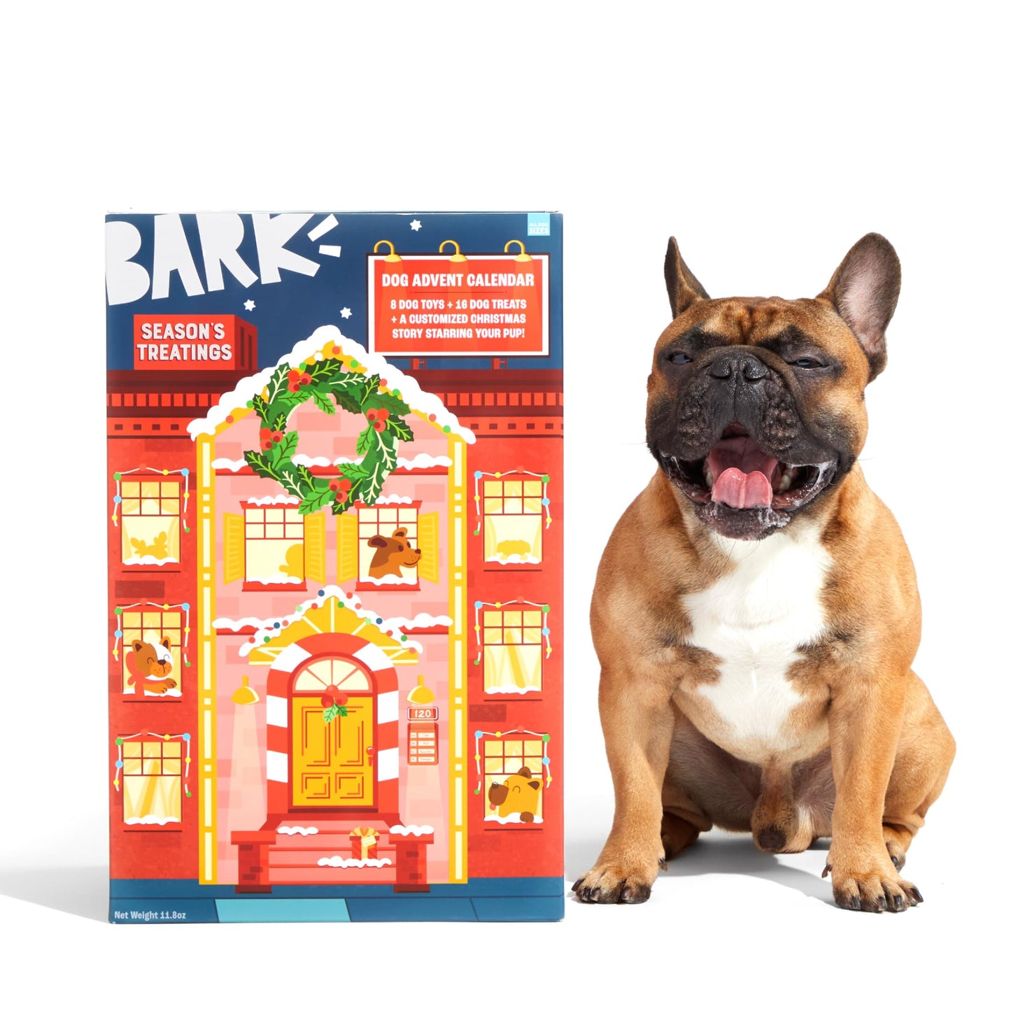 Barkbox Dog Advent Calendar Holiday Gift Box with 8 Festive Plush