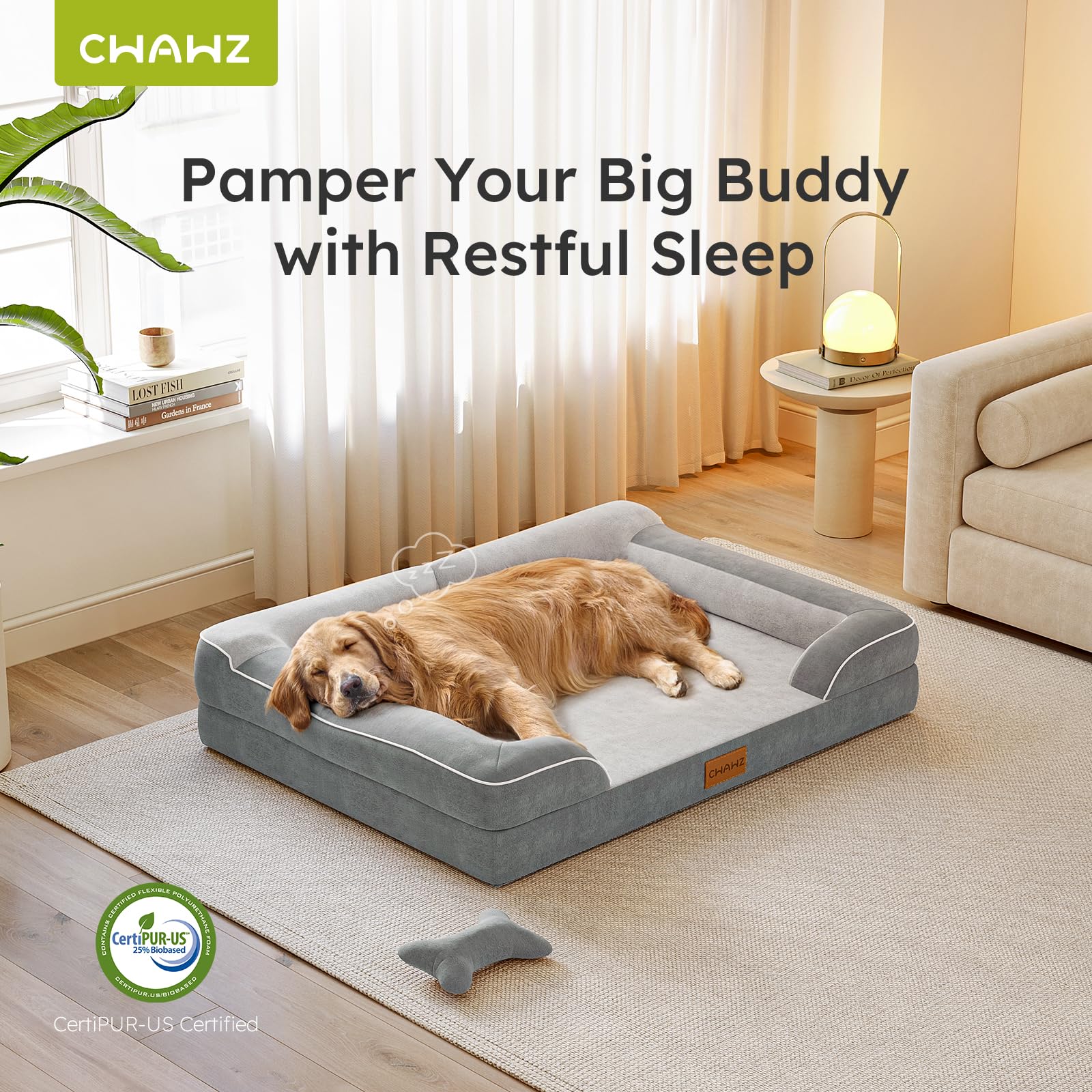 CWAWZ Jumbo Dog Beds for Extra Large Dogs, Orthopedic Dog Bed