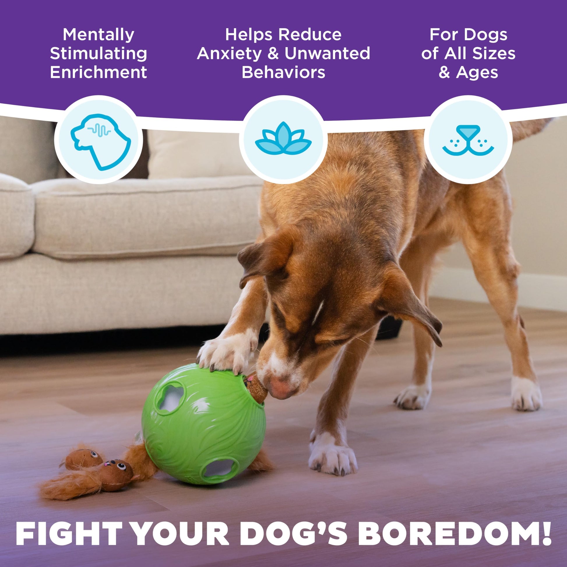 Outward Hound by Nina Ottosson Dog Snuffle N' Treat Ball Puzzle, Ball