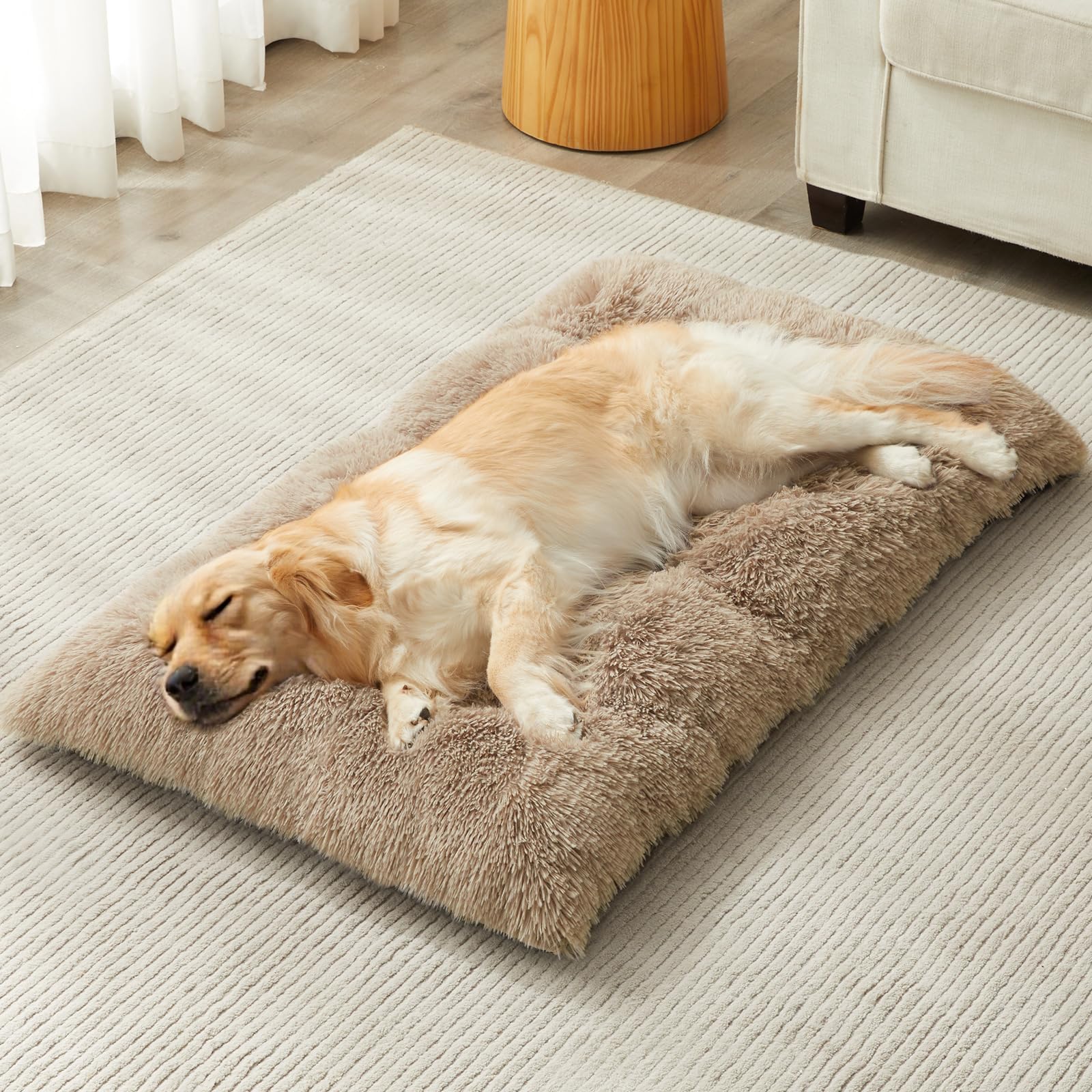 BFPETHOME Dog Beds for Large Dogs, Plush Dog Crate Bed Fluffy Cozy Bed