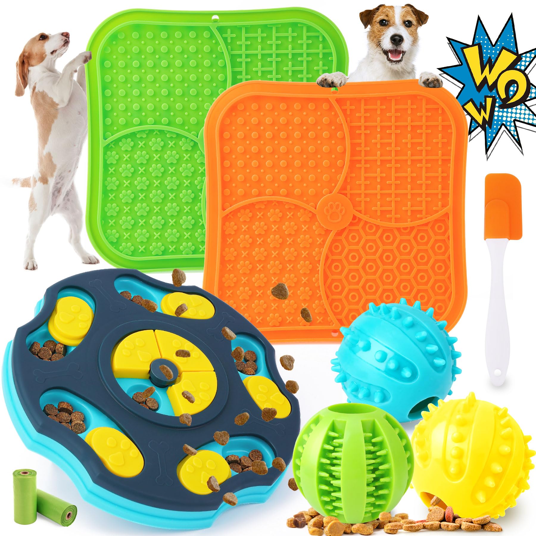Forfon 9 Pack All-Around Dog Puzzle Toy Set -Mentally Stimulating Set