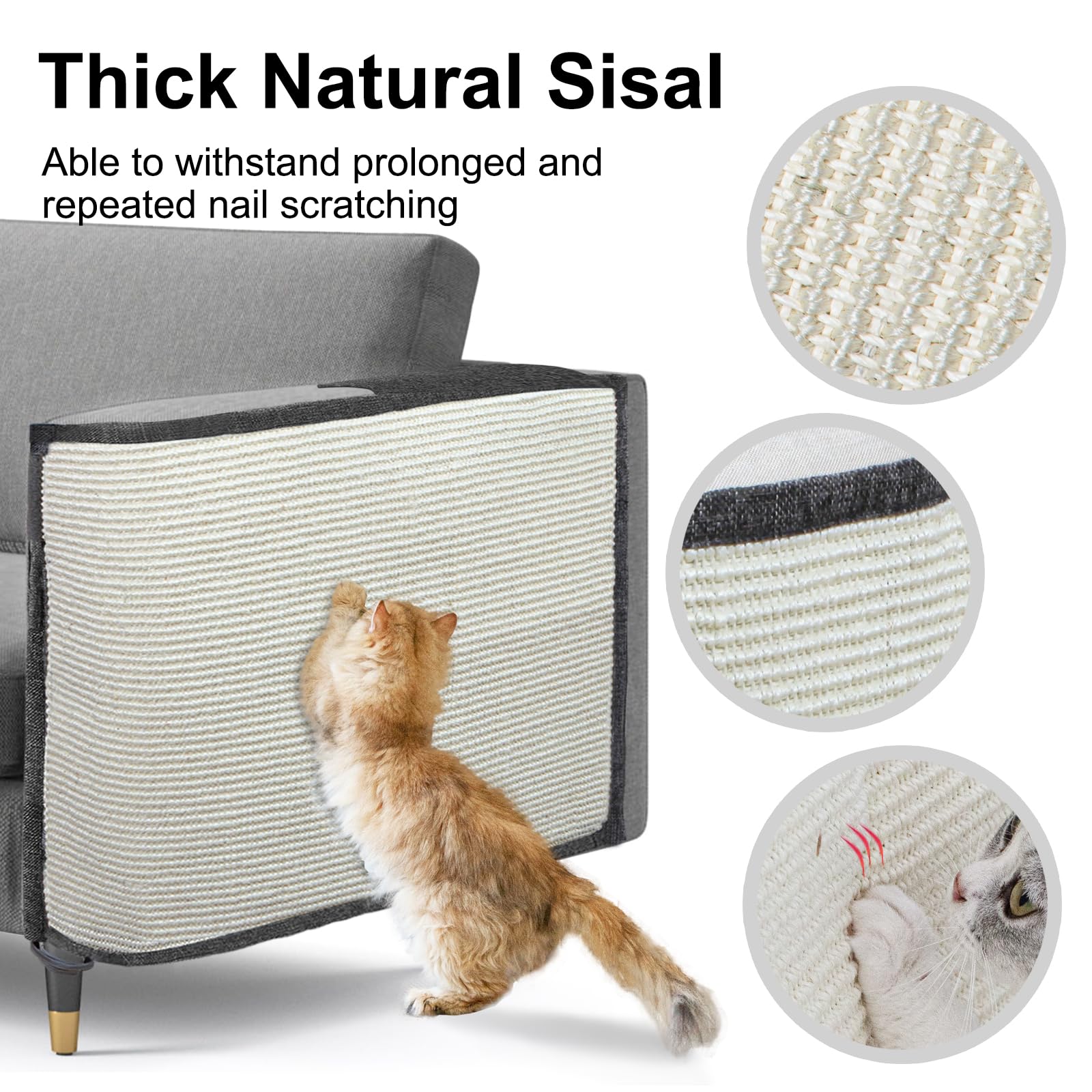 Cat Scratch Sofa Protector,Cat Scratching Couch Protector with L* Mat