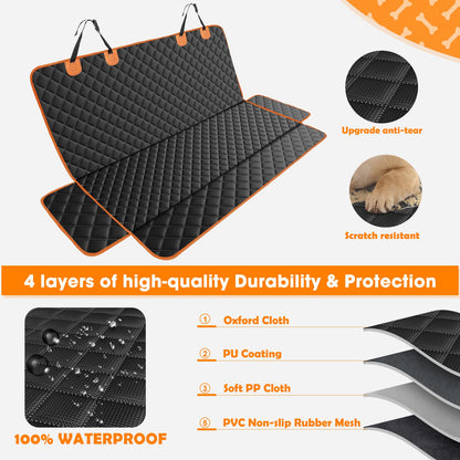 MIXJOY Dog Seat Cover for Back Seat Waterproof Dog Seat Covers Seat