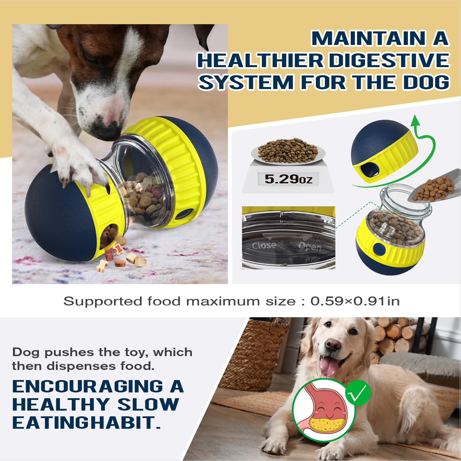 TLKNG Large Size Dog Enrichment Toy for Medium/Small Dogs Dispenser