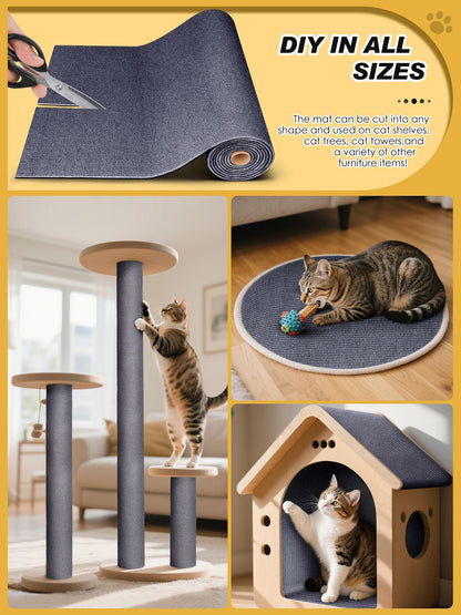 Minyii 2PCS x15.8" Cat Scratch Mat, Trimmable Self-Adhesive Pads