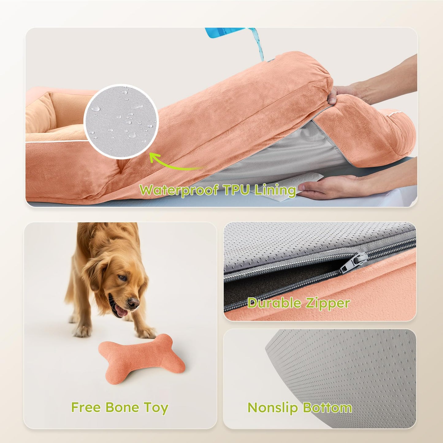 CWAWZ Extra Large Dog Bed, Orthopedic Dog Bed with Cooling Gel Bed