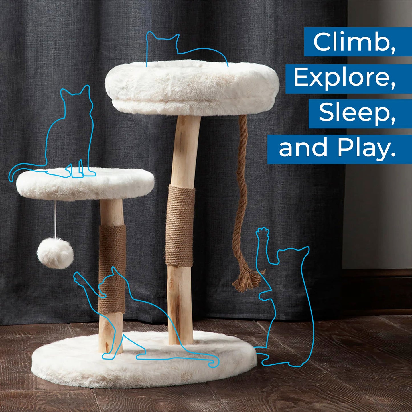 Habitat Haven The Oasis Cat Tree Luxury Cat Condo, Modern Indoor Toy