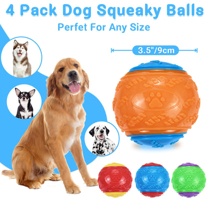 LECHONG Squeaky Dog Balls Toys for Training, Dog Toys to Keep Chew