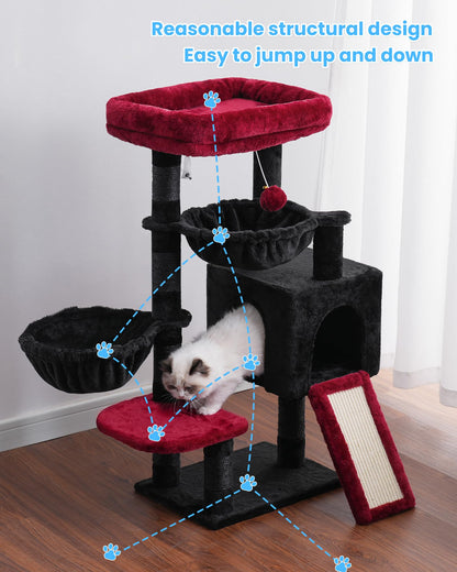 Hey-brother Gothic Cat Tree, Cat Tower for Indoor Cats, Cat House