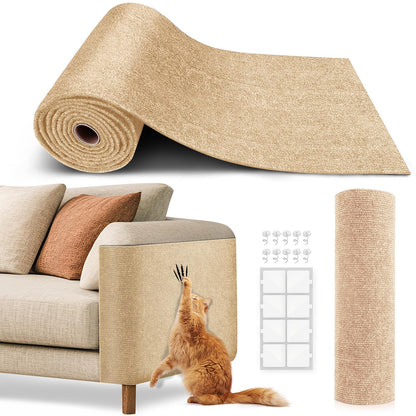 Cat Scratch Furniture Protector, Trimmable Self-Adhesive Carpet, Tower