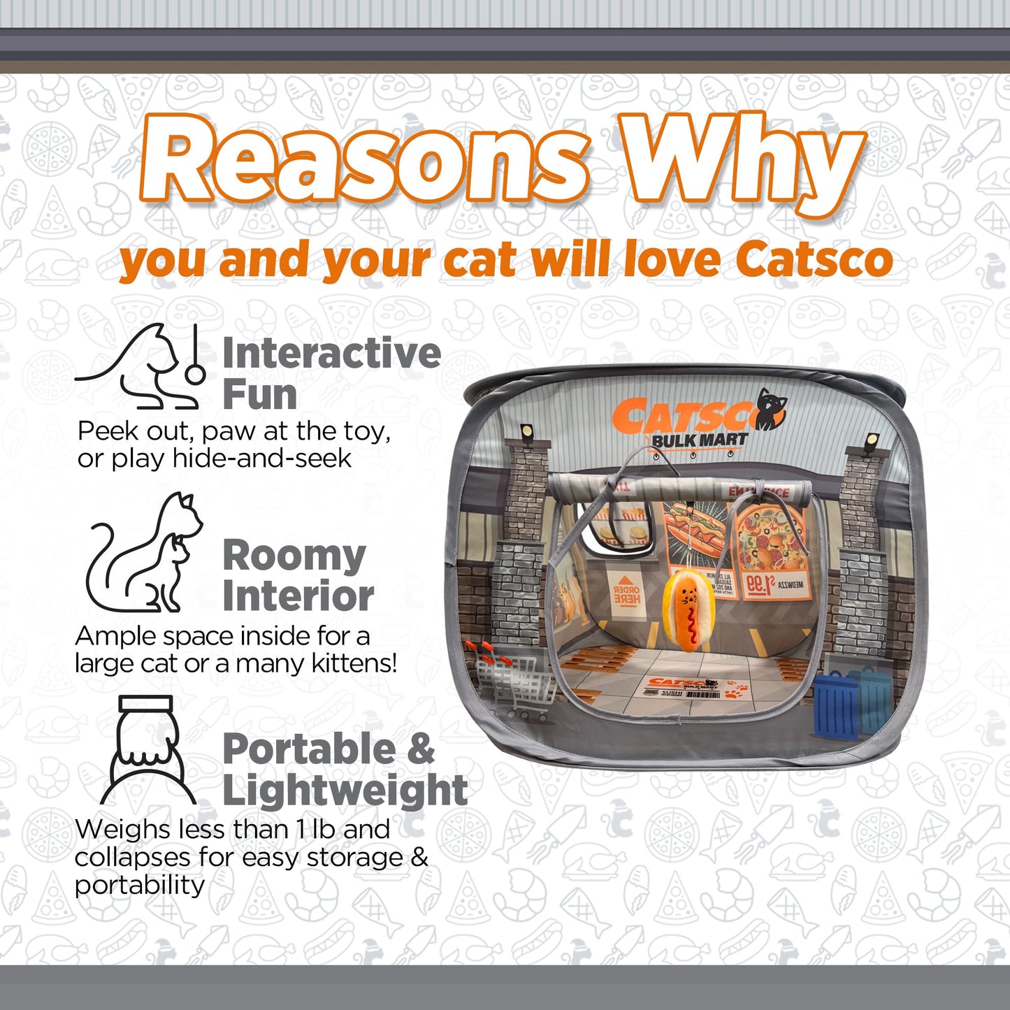 Capnip Cat House Tent for Indoor Cats Pop-Up Cat Tent House Catnip