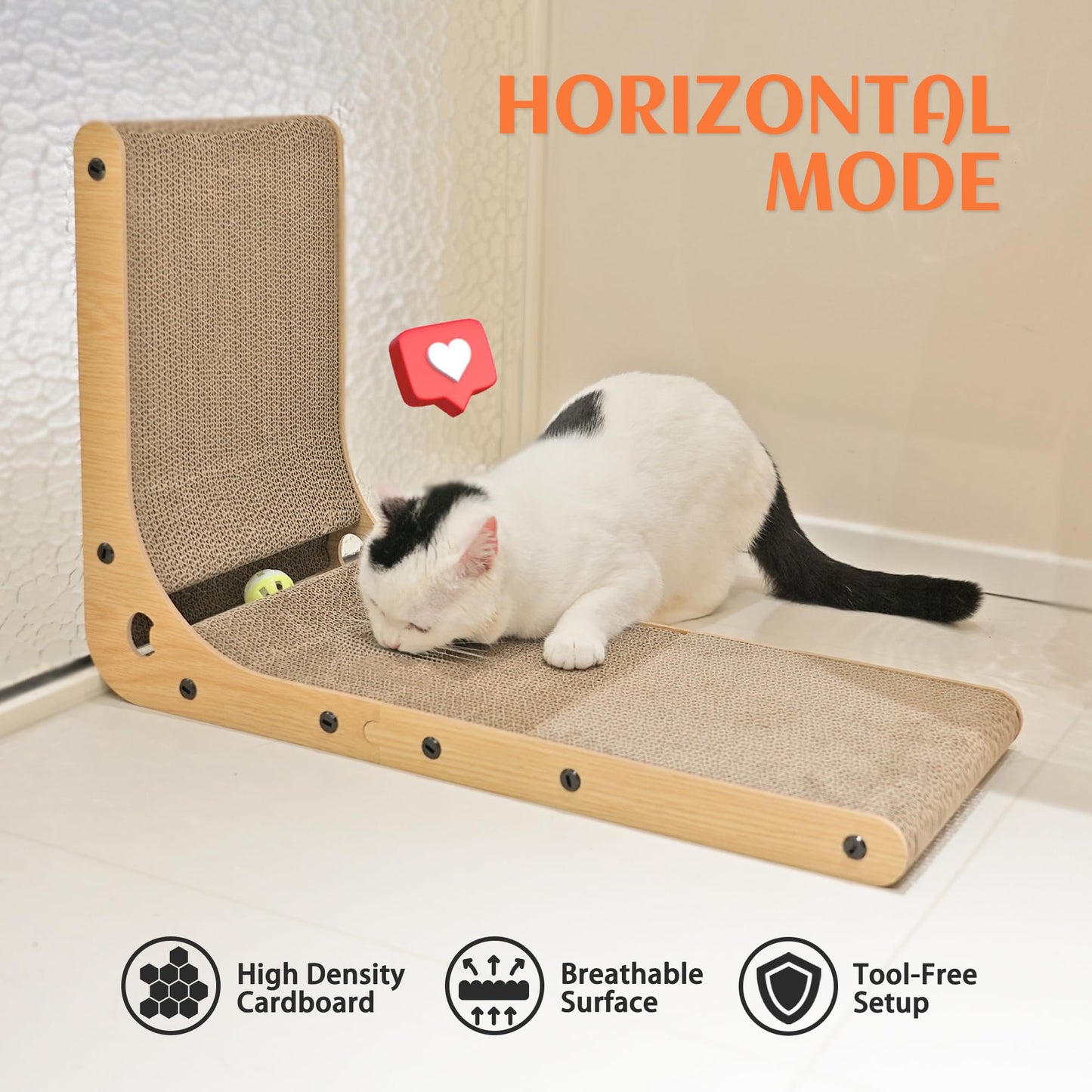PETKARAY Cat Scratcher, Cat Scratching Board, L Shape Cat Scratch Pad