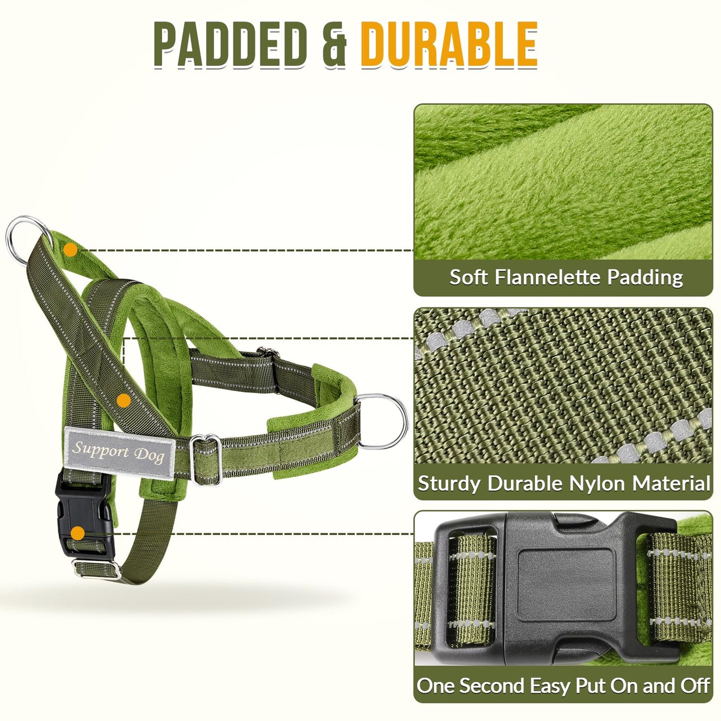 Lukovee No Pull Dog Harness Leash Set Heavy Duty Dog Vest Harness
