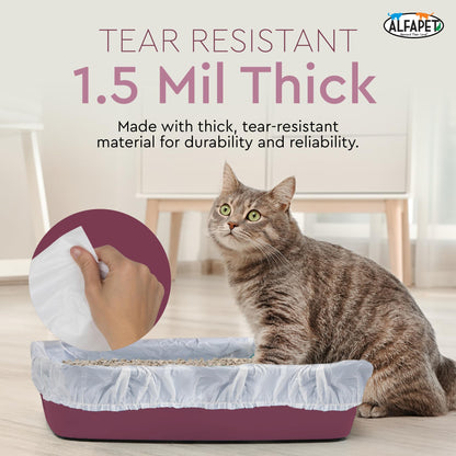 Alfapet Cat Litter box liner Disposable, Elastic Liners- Box