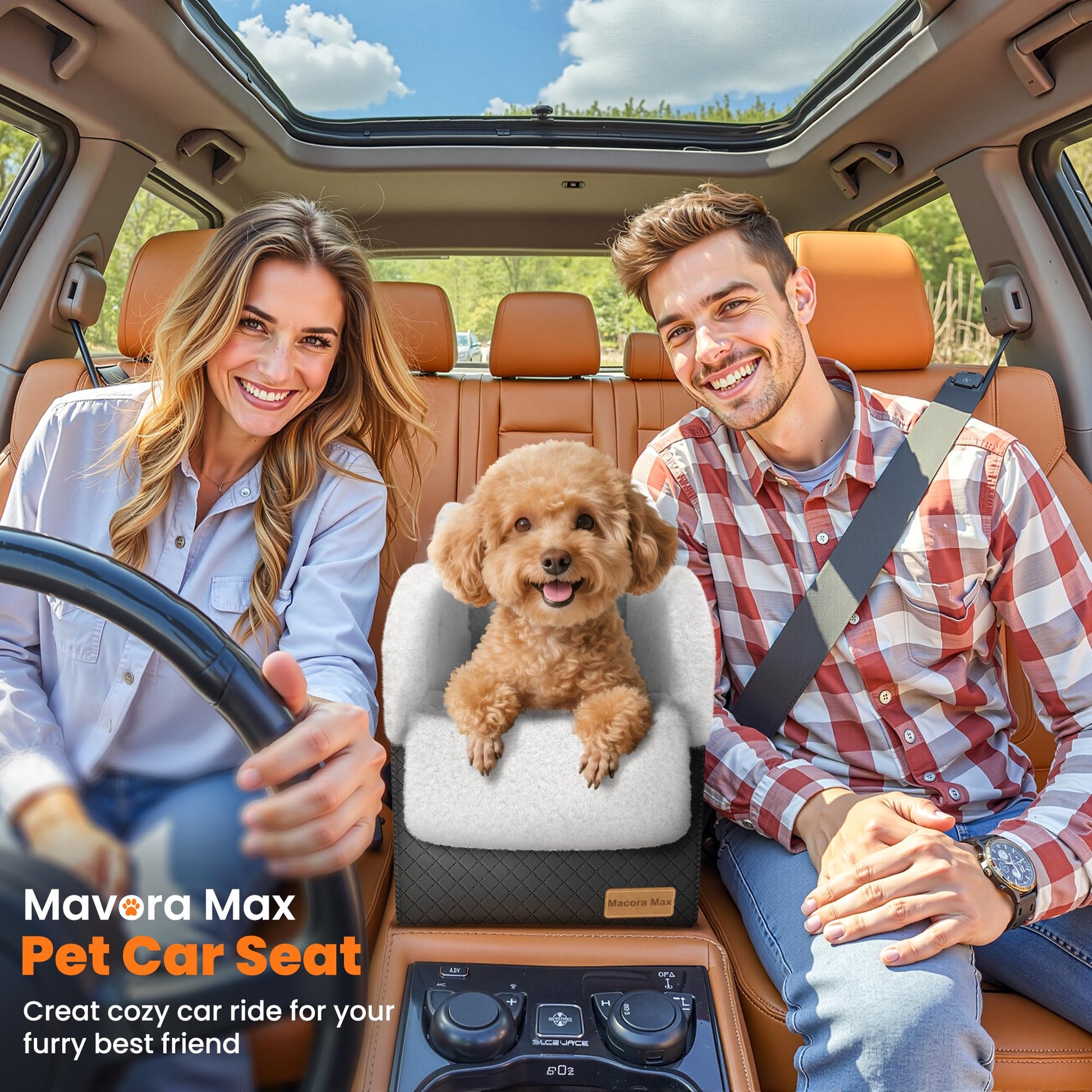 Mavora Max Portable Small Dog Seat for Car, Luxury Center Console Seat