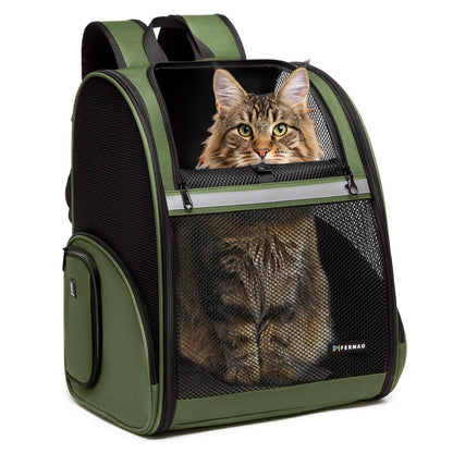 FERMAO Pet Backpack Carrier, Large Cat Carrier Backpack Up Carrier