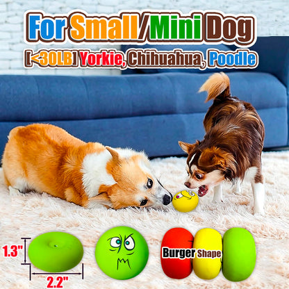HOLYSTEED Latex Dog Squeaky Toys, Rubber Soft Small Dog Toys Balls
