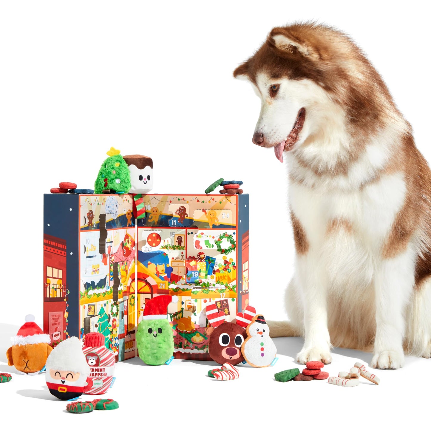 Barkbox Dog Advent Calendar Holiday Gift Box with 8 Festive Plush
